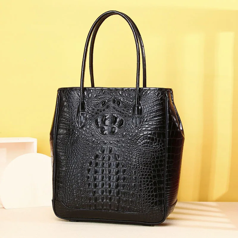 New 2025 Versatile Fashion Crocodile Belly Pattern Handbag Classic Vertical Special Tote Bag Large Capacity Men's Bag