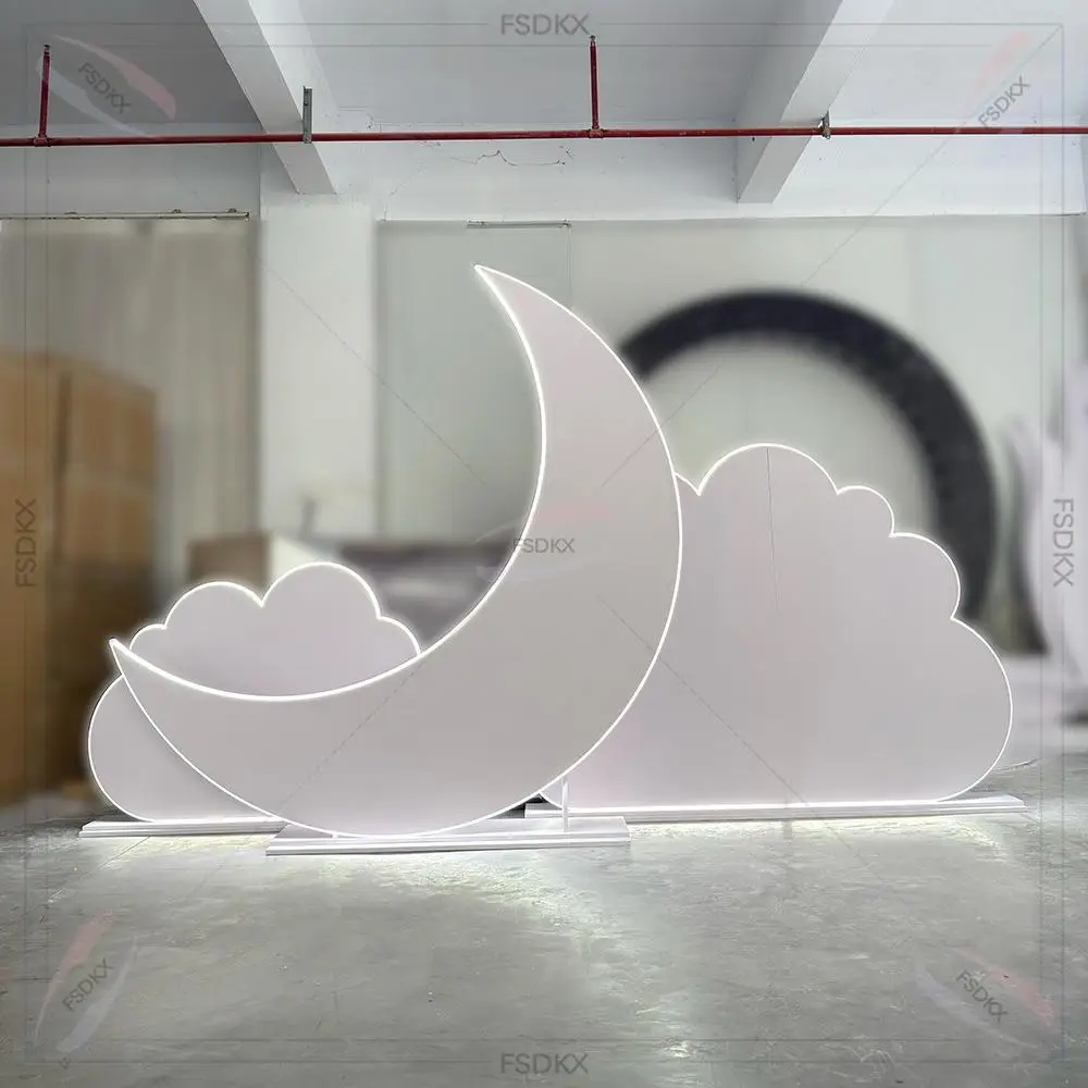 

Baby Shower Display Cloud And Moon Kids Themed Birthday Party Decoration Set Wedding Chuppah Backdrops for Kids Events
