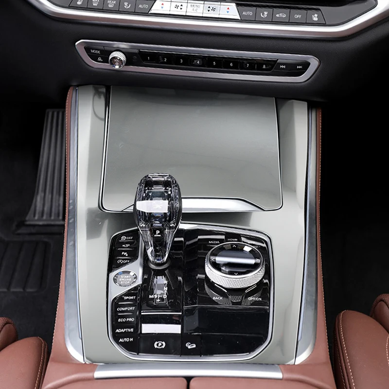 

Car Console Gear Shift Panel Cover Decoration Trim For BMW X5 G05 2019-2022 LHD Stainless Steel Stickers Interior Accessories