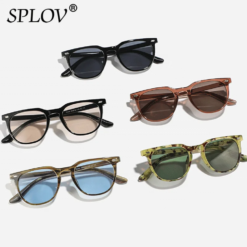 New Fashion Square Women Rivets Sunglasses Retro Blue Leopard Green Shades Trendy Men Sun Glasses UV400 Driving Eyewear