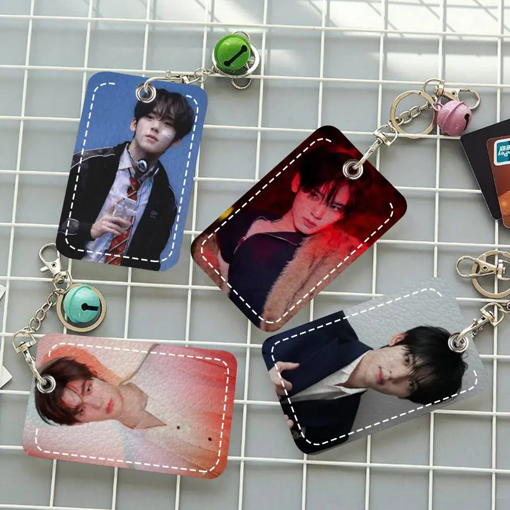 

Han Yu Jin Kpop Card Holde Applicable To Credit Cards Bus Card Soft Leather Rectangular Keychain Protective Cover