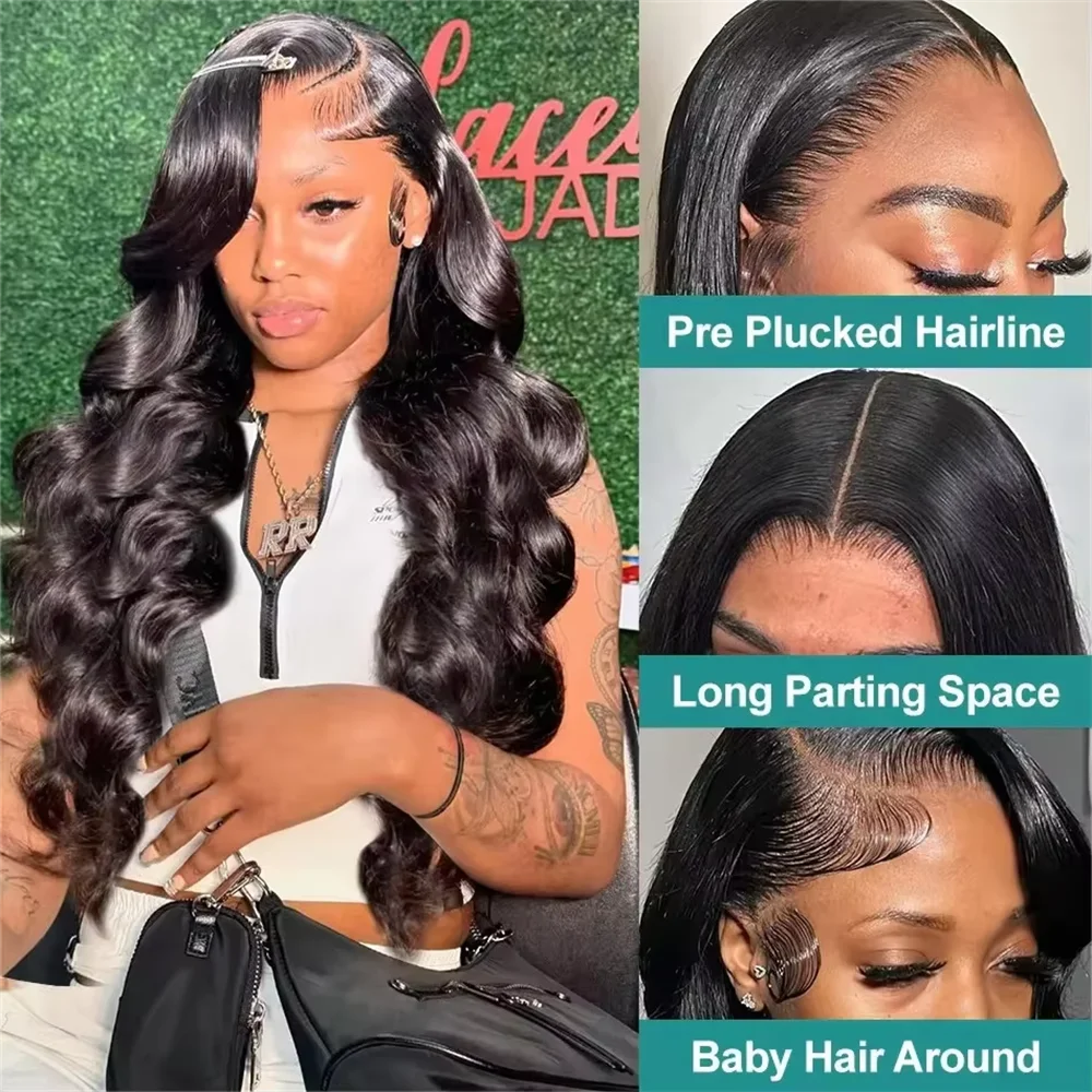 40인치 바디 웨이브 투명 13x6 레이스 프론탈 인모 가발 220 밀도 브라질 레미 13x4 레이스 프론트 가발 여성용 가발 ﻿