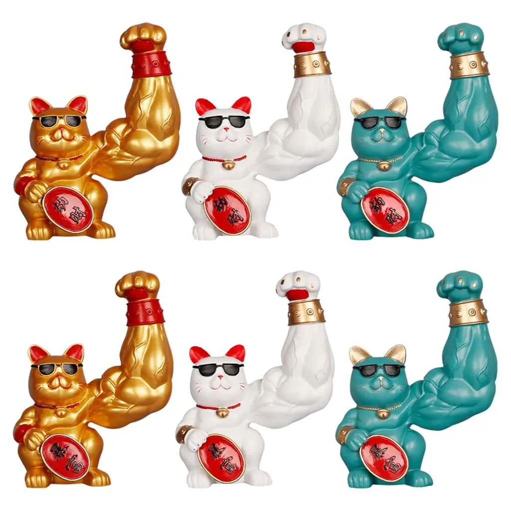 זרוע שריר סיני מזל חתול figהשתן עושר גדול מנופף יד ענקית בברכה