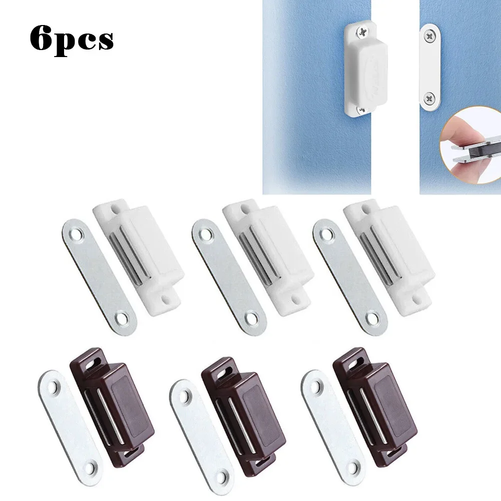 Door Closers Magnetic Catches Magnetic White 4.5cm 6PCS ABS Plastic Brown Cabinet Cabinet Latches Door Catch None