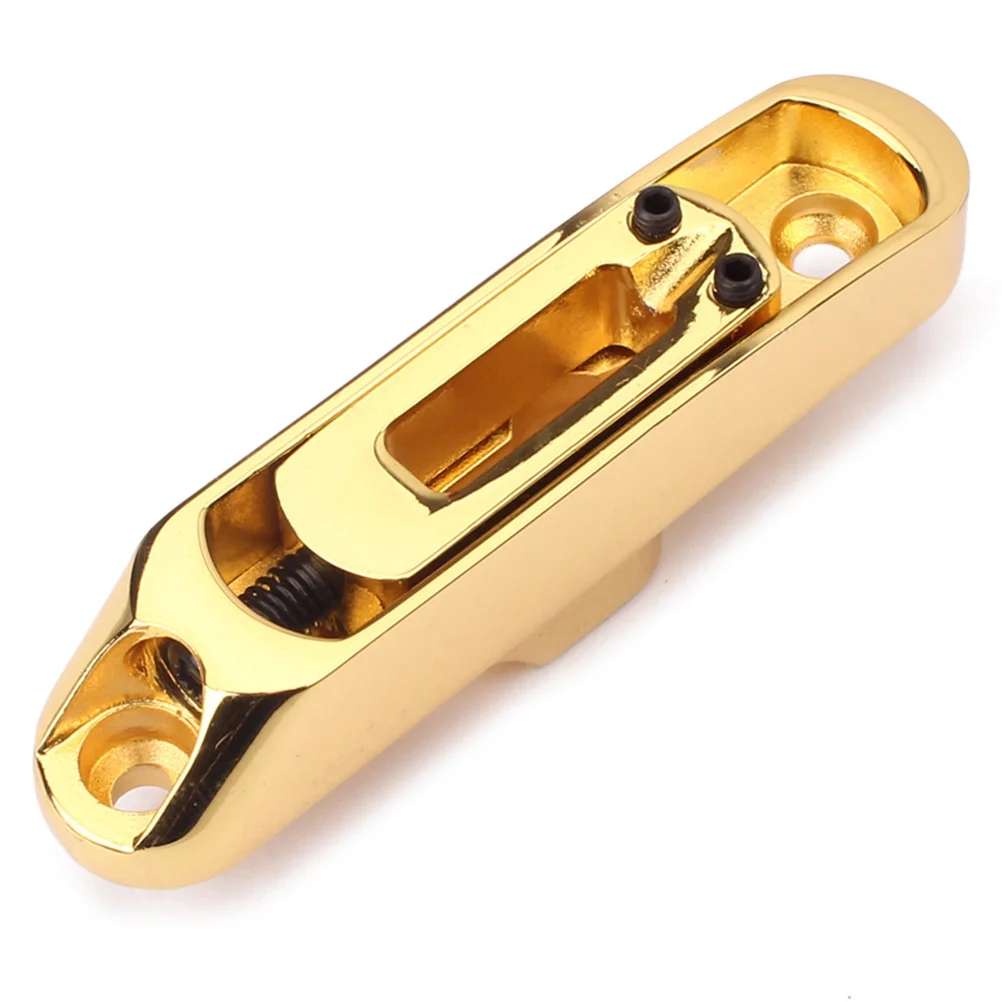 

4Pcs Guitar Bridge Parts for Bass Guitar Heavy Duty Machined Metal Bridge Replacement Golden Finish Rust Resistant High