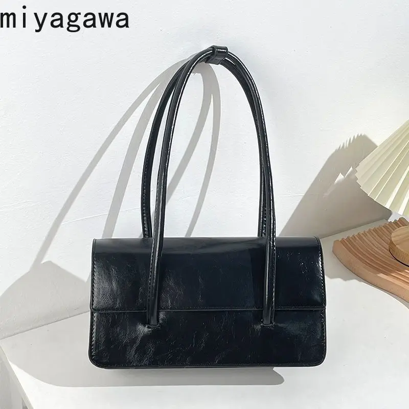 Miyagawa French Niche Design Underarm Bag Women\'s 2024 New Fashionable Soft Leather Single Shoulder French Bags