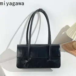 Miyagawa French Niche Design Underarm Bag Women's 2024 New Fashionable Soft Leather Single Shoulder French Bags