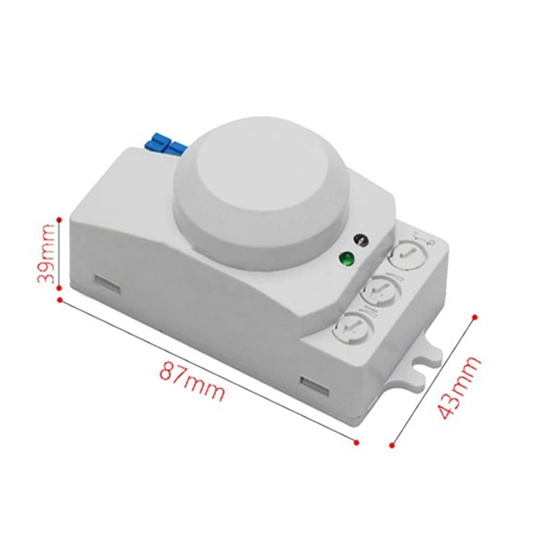 6X 5.8GHz HF System LED Microwave 360 Degree Motion Sensor Light Switch Body Motion Detector,White