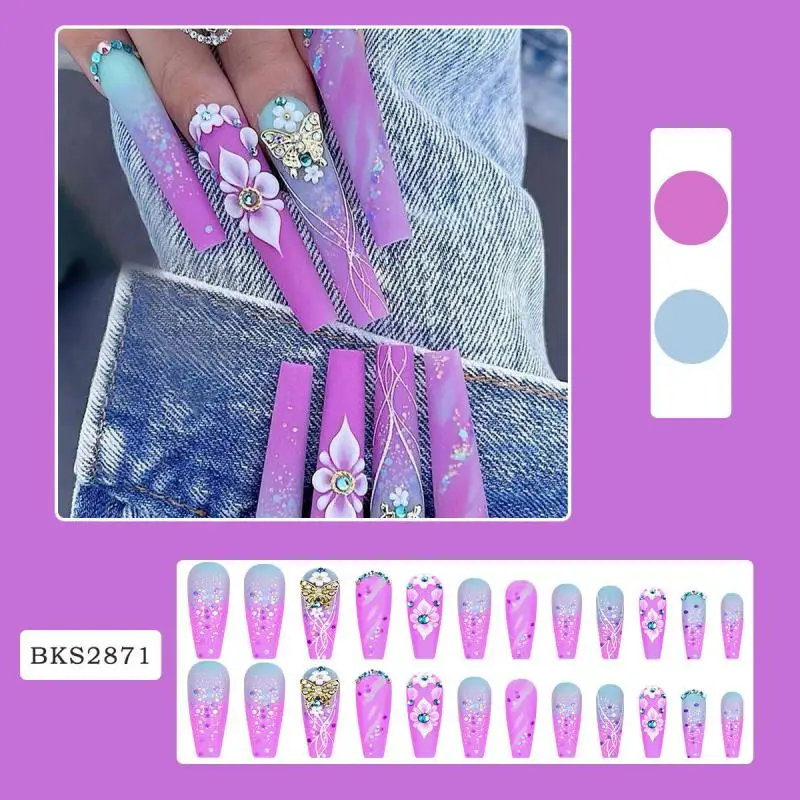 Light Luxury Gradient Three-Dimensional Butterfly Nail Plate Wearing Armor Ins Style Nail Plate Camellia Fake Nail Patch