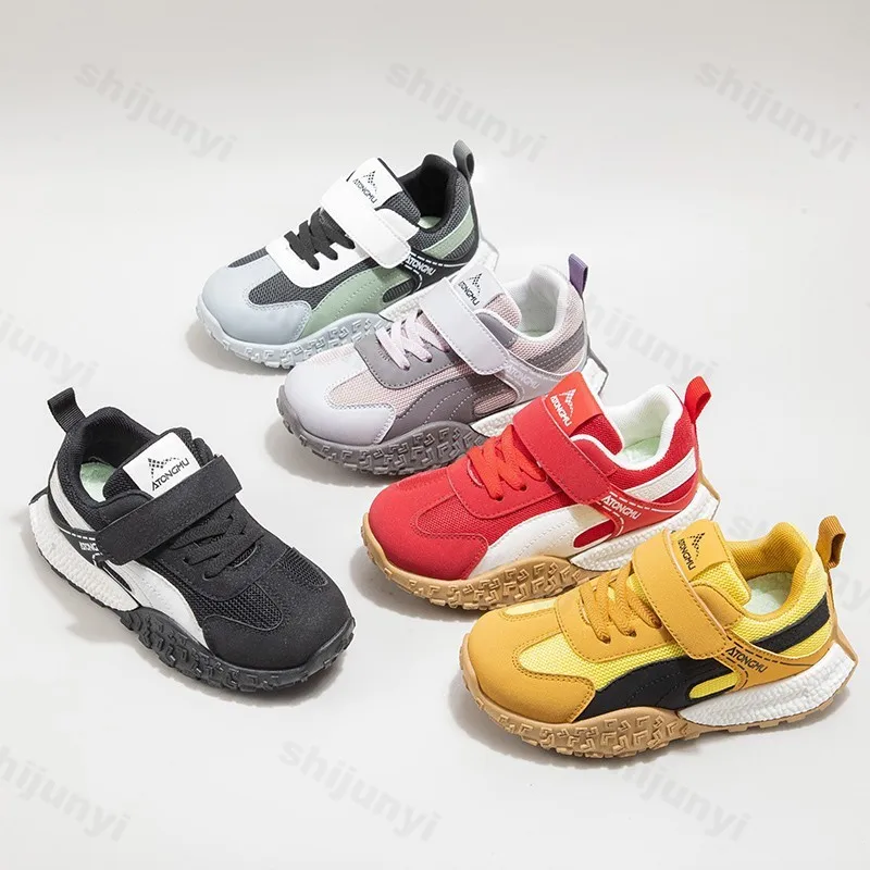 

Детская повседневная спортивная обувь, весна 2026, удобные нескользящие уличные дышащие детские кроссовки с сеткой, кроссовки для бега для мальчиков и девочек