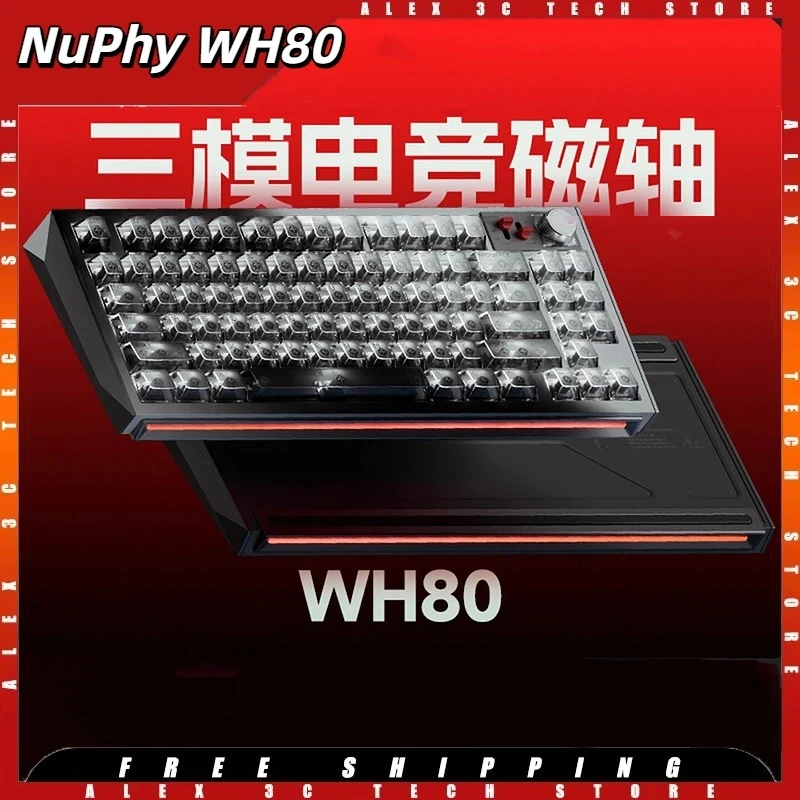

NuPhy WH80 Wireless Bluetooth Keyboard Magnetic Switch 8KHz Polling Rate 0.005mm RT 8000mAh Battery Gasket RGB Gaming Keyboards