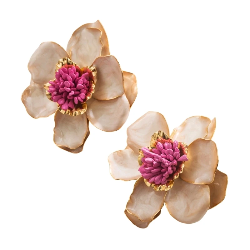  Multipurpose Black Camellia Earrings Accessory for Fashionable Women Ladies