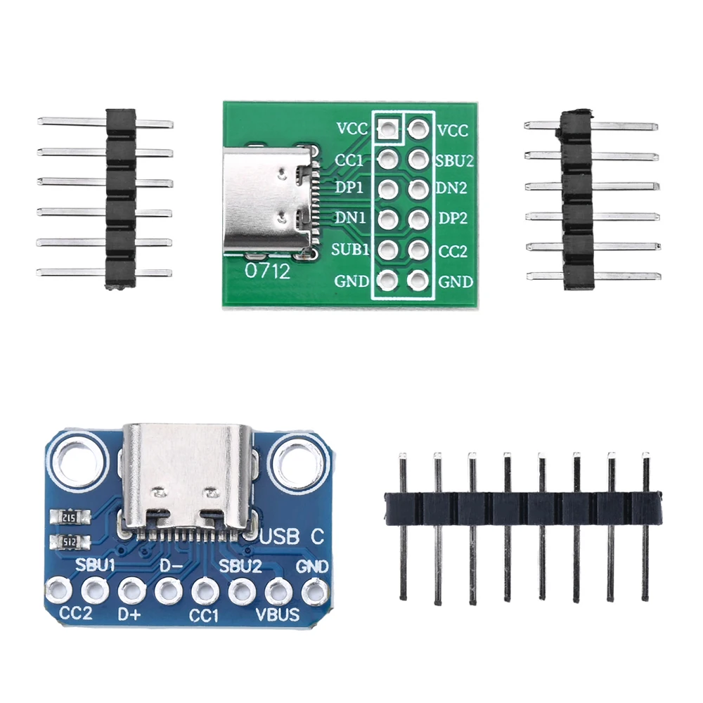 1pcs TYPE-C Female Test Board USB3.1 16P to 2.54 High Current Power Adapter Board Module Pcb Connectors for Arduino