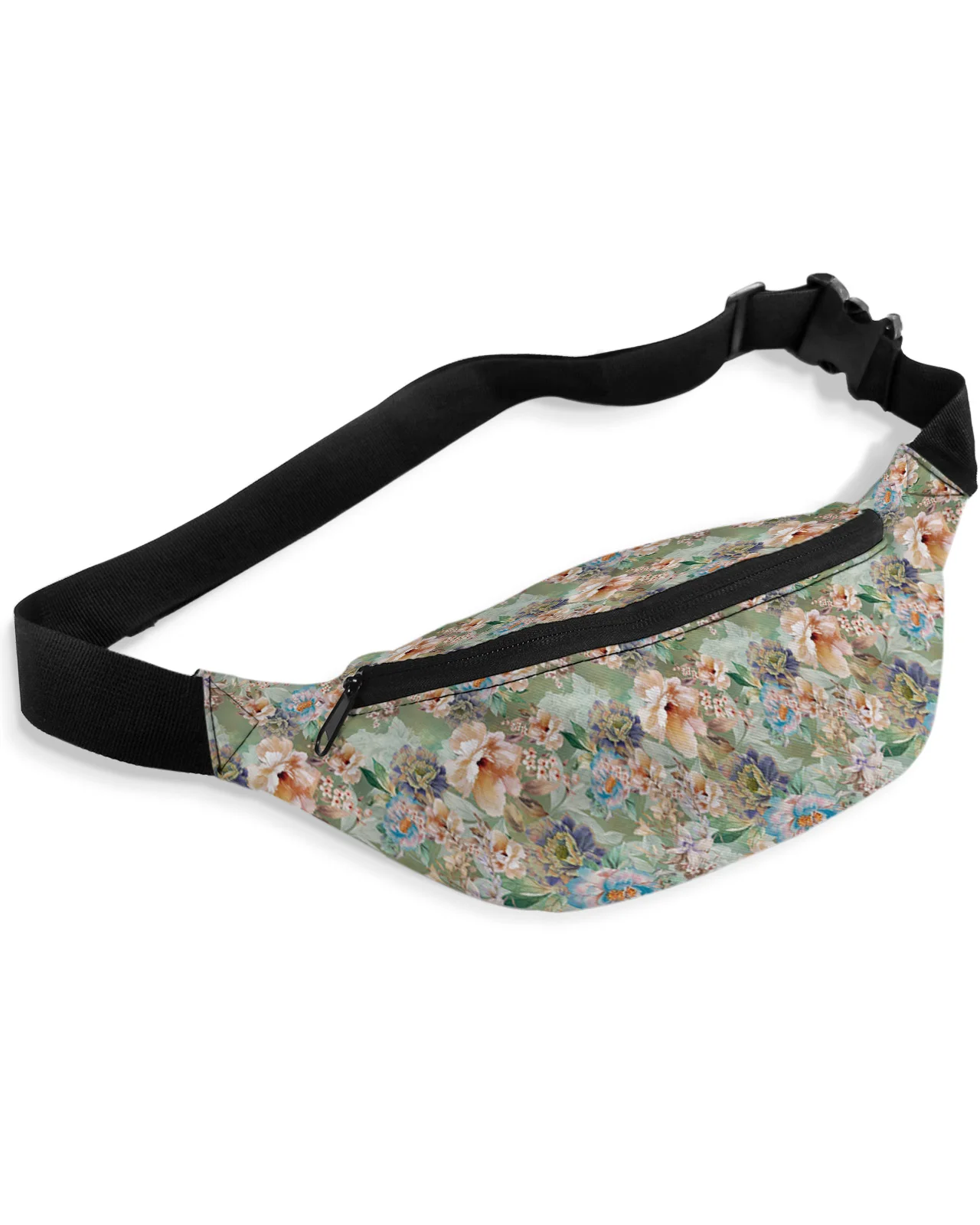 Antique Flower Leaf Men Wallet Women Waist Bag Fanny Pack Purse Large Phone Belt Bag Wallet Pouch Waterproof Banana Hip Bags