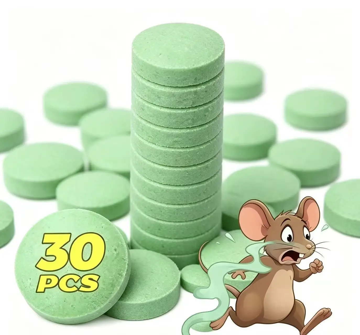 30pcs Strong Smell Rat Repellent Pill Insect Repellent Pill Humane Deterrent Non Toxic Long Lasting Home Kitchen Garage Pest Con