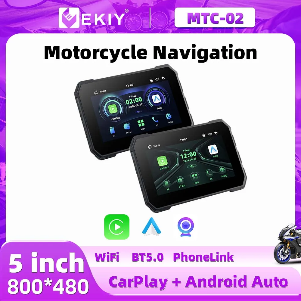 EKIY Carplay Display Screen Portable Motorcycle Android Auto Motorcycle GPS 5 inch New Design MOTO Navigation