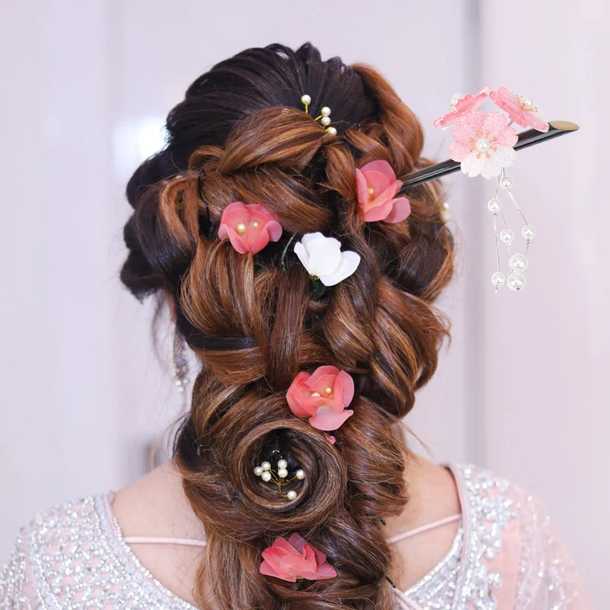 

Винтажная заколка для волос в стиле ретро с кисточкой, палочка для волос в китайском стиле, цветочный дизайн, зажим для булочки для женщин, декор шиньона для невесты, свадебная вечеринка