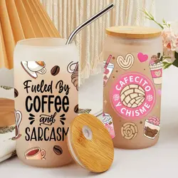 Coffee Printed 3D UV DTF Transfer Stickers High-temperature Resistant Waterproof Transfer Cup Stickers Rub on DIY Decals