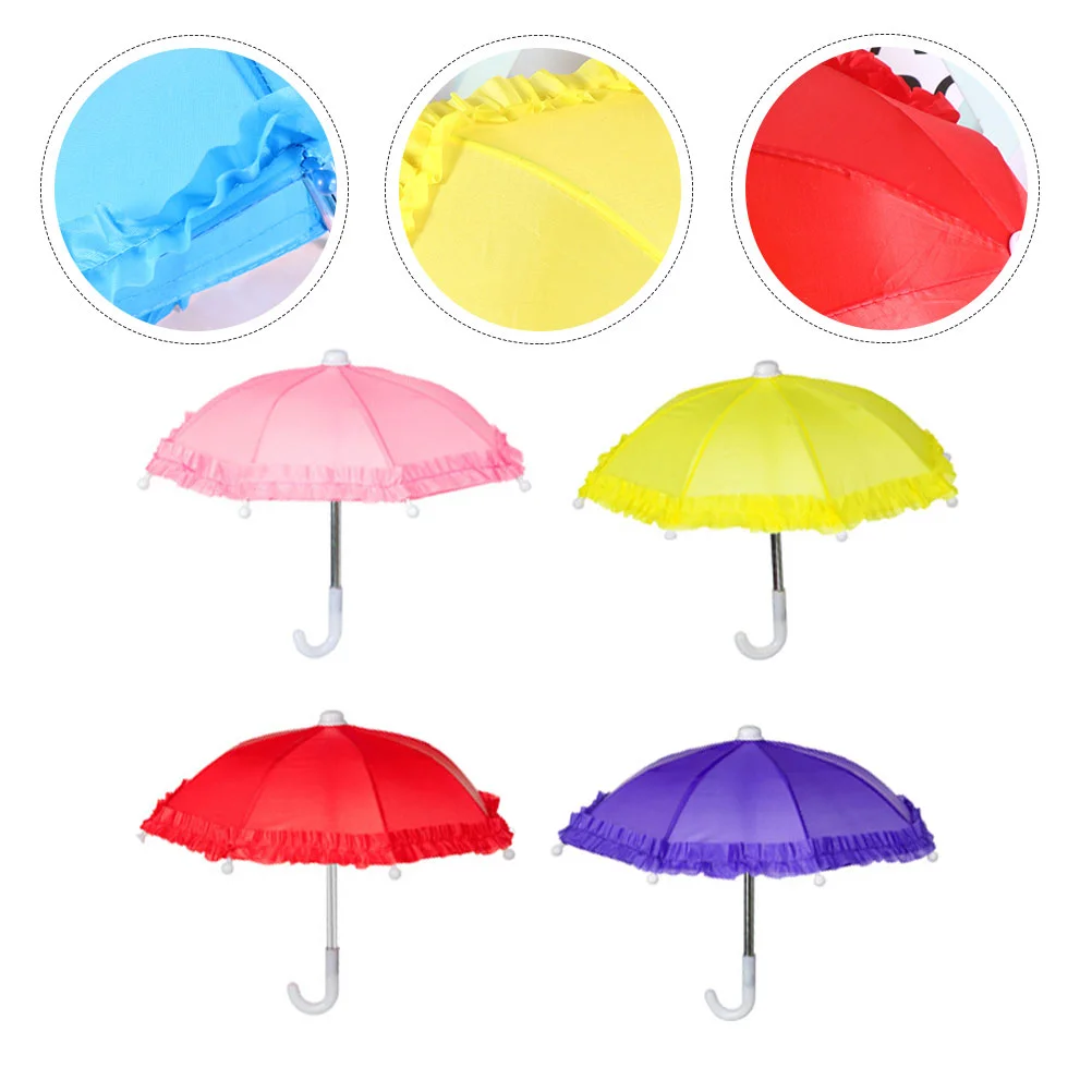 4 Pcs Mini Umbrella Bride Travel Toy Tiny 2800X2800X2250CM Plastic Kids Props Decor