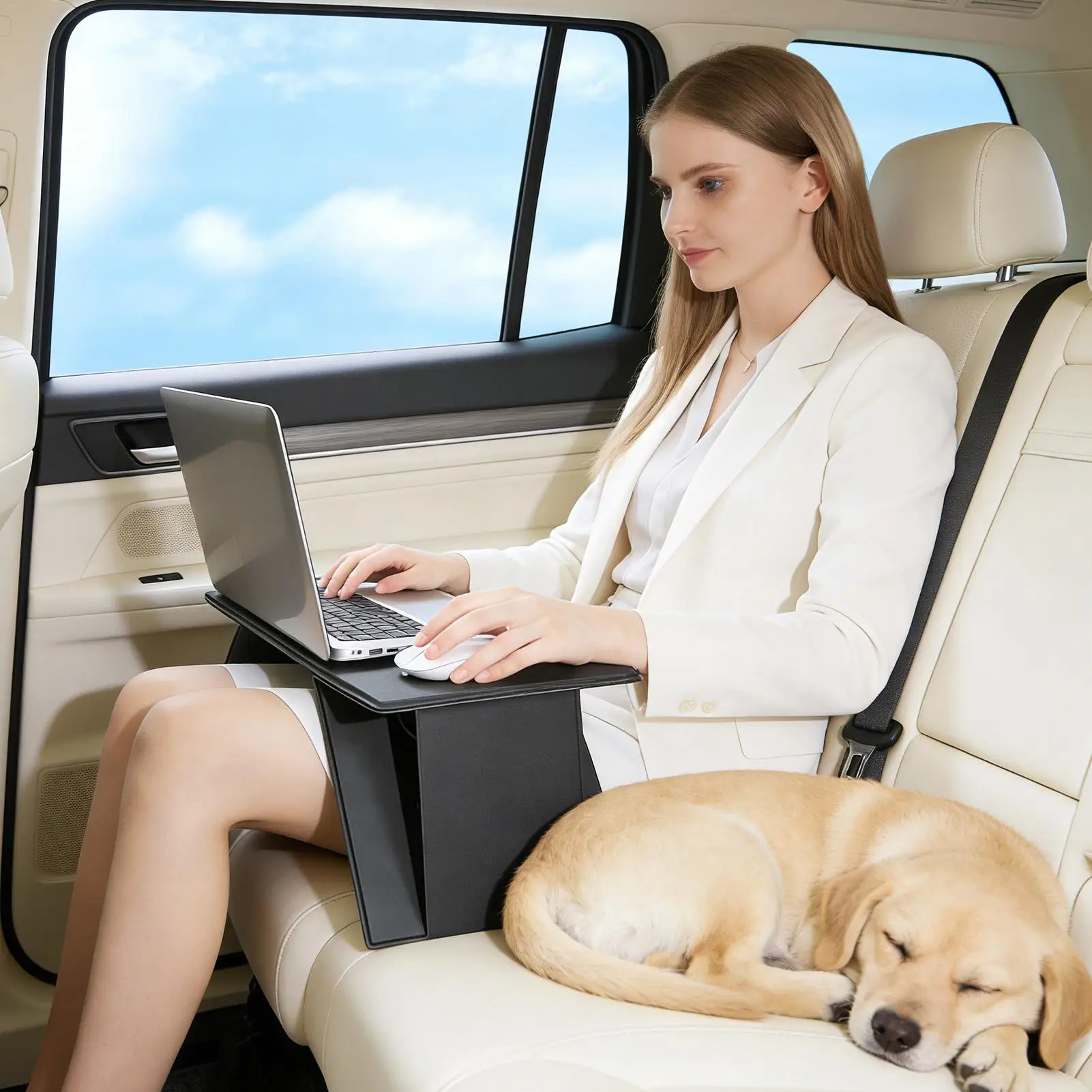 Car Steering Wheel Tray Foldable Auto Working Table Steering Wheel Laptop Holder For Professionals Drivers Travelers Daily