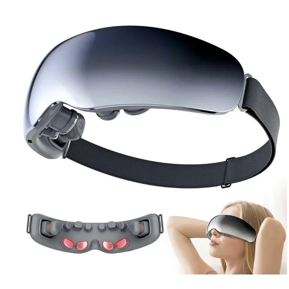 Massage Device Improve Sleeping Heating Vibration Eye Massager With 12 Massage Heads Fatigue Relieve