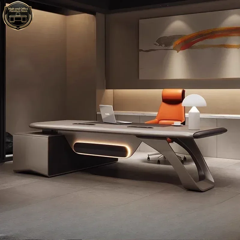 Modern Storage Luxury Office Desks Drawers Chair Asthetic Writing Designer Computer Desks L Shaped Laptop Scrivania Furniture
