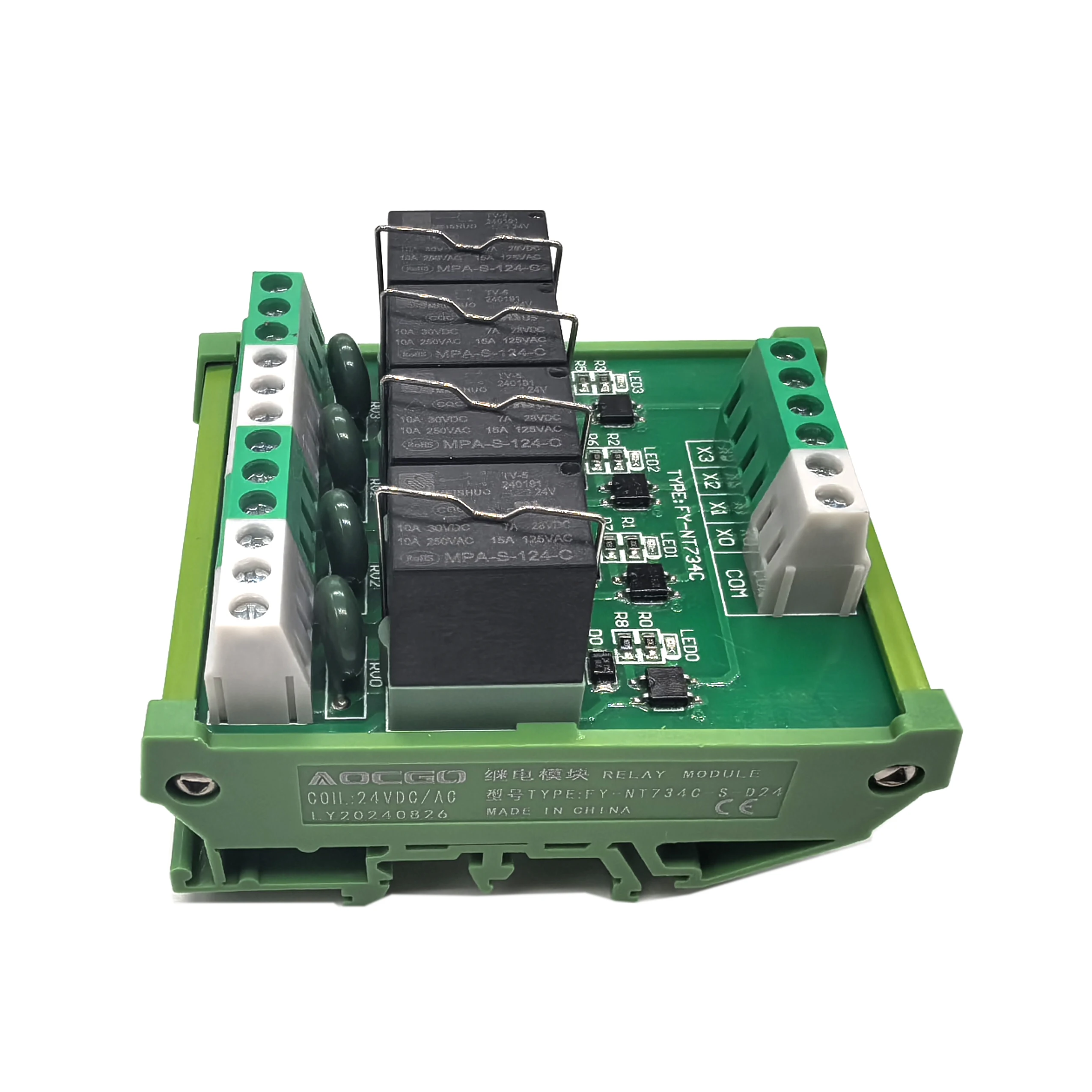 4 channel T73 24VDC 10A 250VAC/30VDC Interface relay module