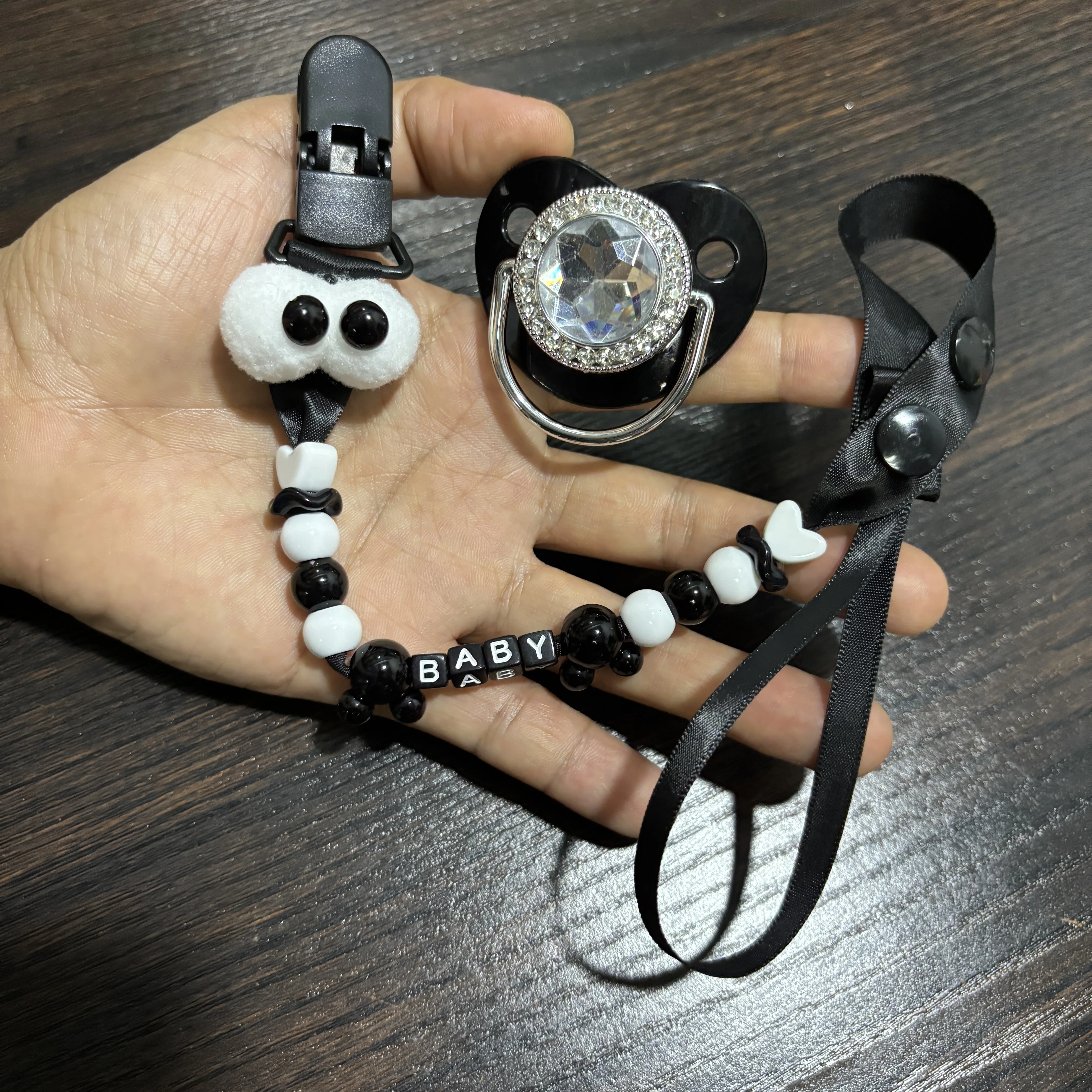 DIY Custom Letter Pacifier Clip Chain BPA Free Teething Nipple For 0-18M Newborn Cute Anti Lost Soother Holder Baby Teething
