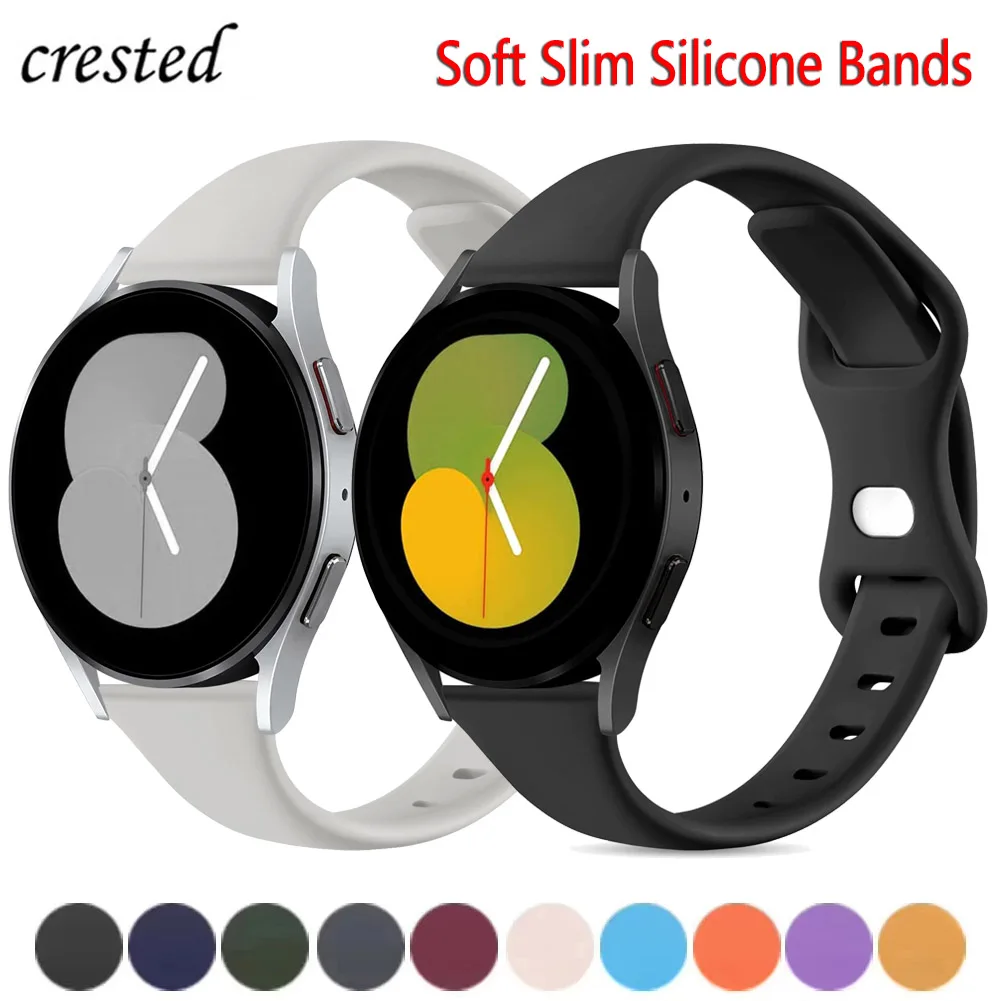 Soft Slim Silicone Strap For Samsung Galaxy Watch 7/FE/5/pro/6/4/Classic/Active 2 20/22mm Bracelet for Huawei watch GT/5/4 Band