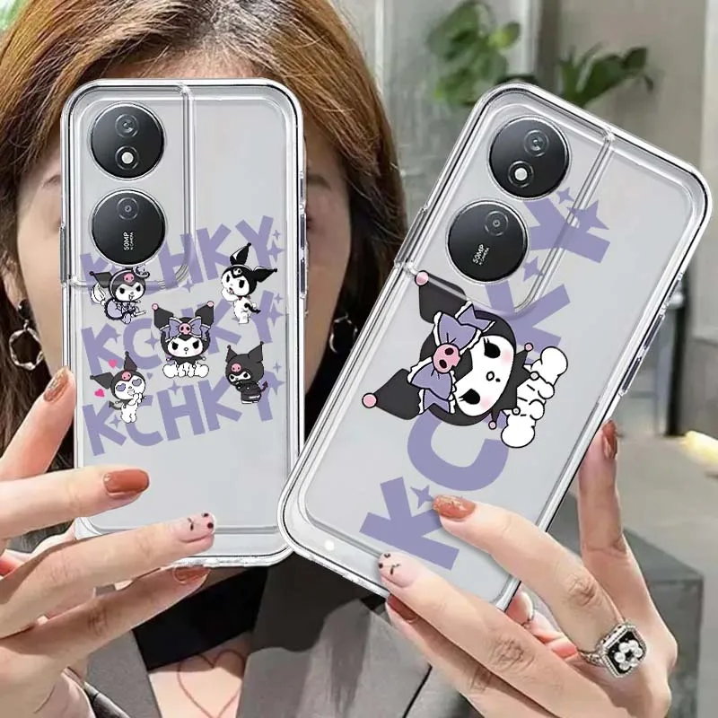 

Cartoon Kuromi Letter Pattern Phone Case For Huawei Mate Pura Nova 80 70 60 13 14 VE Pro Plus Ultra Space