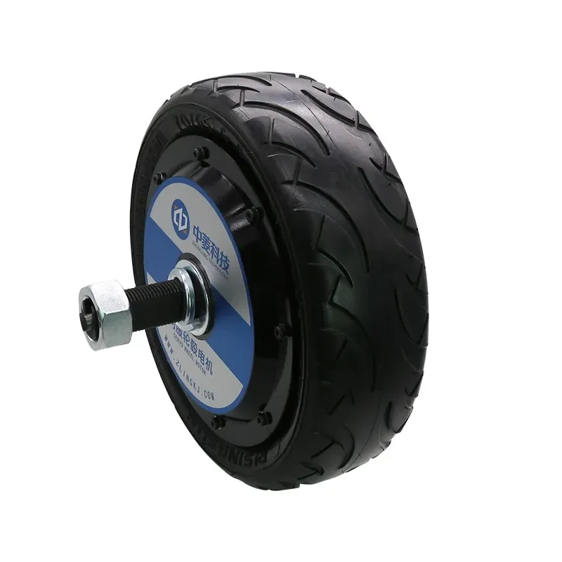 for High Power 10 Inch 48V 500W 40N.m 1024 Line Encoder Brushless DC Servo Hub Motor with Rubber Tires for Electric Vehicles