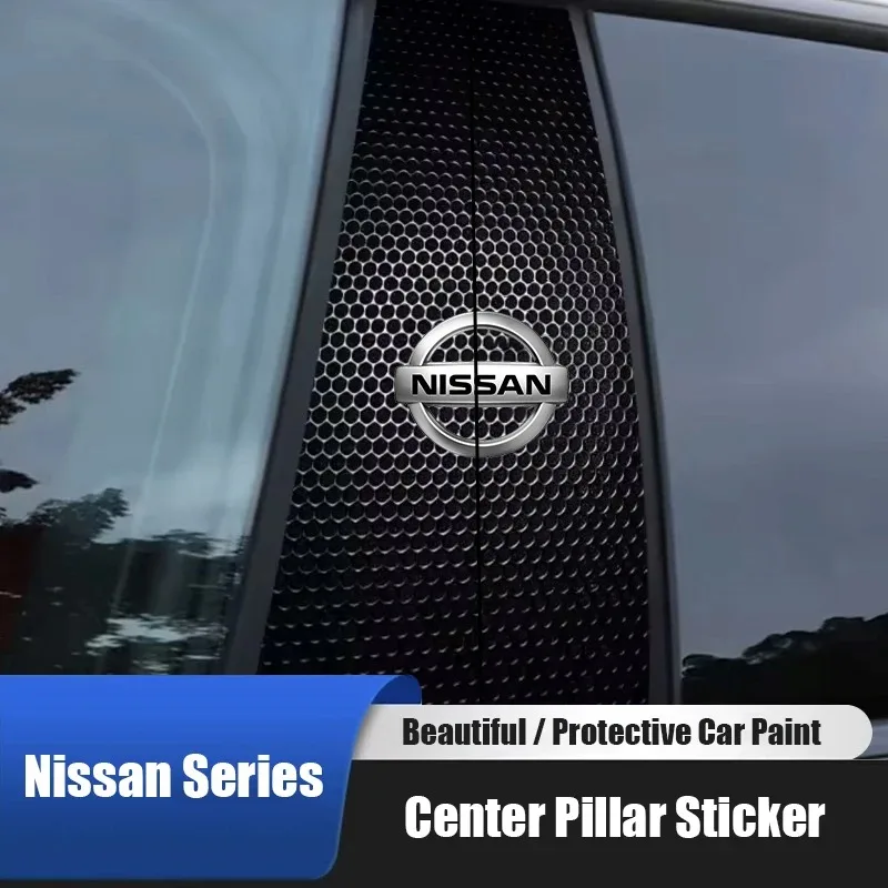 Pegatinas para coche, cubierta decorativa para columna central B-Pillar, calcomanías de PET, accesorios para automóvil para Nissan Qashqai Juke Pulsar Sentra Altima Pat