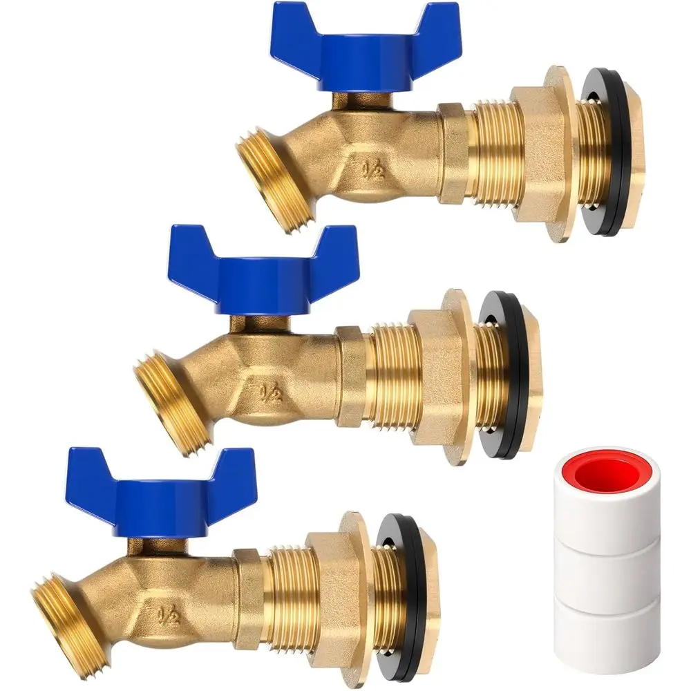 

Комплект из 3 латунных кранов для дождевой воды, усиленный соединительный элемент для резервуаров, ванн, бассейнов (синий)