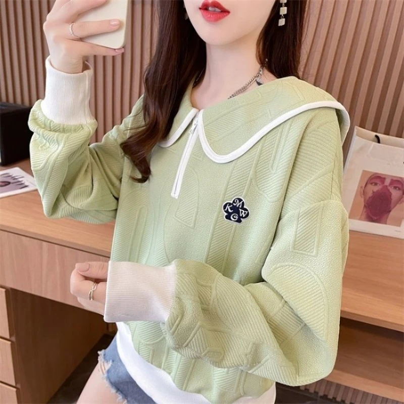 Met ritssluiting Vrouwelijke trui Top Nieuwigheid Hoge kwaliteit Koreaanse populaire kleding Bijpassende sport Lente en herfst damessweatshirts