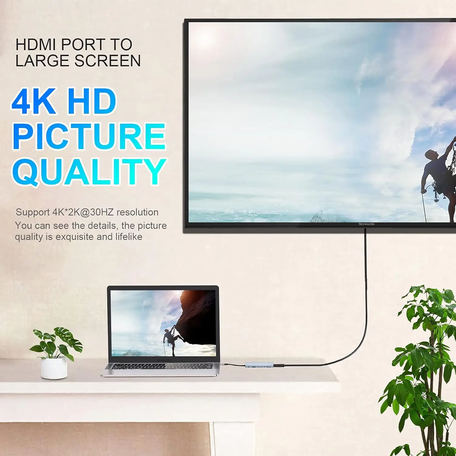 11 in 1 USB C HUB, USB C Adapter Dongle with 4K HDMI/VGA/Type C PD/RJ45/ SD/TF Card Reader For MacBook Pro/Air M1 iPad