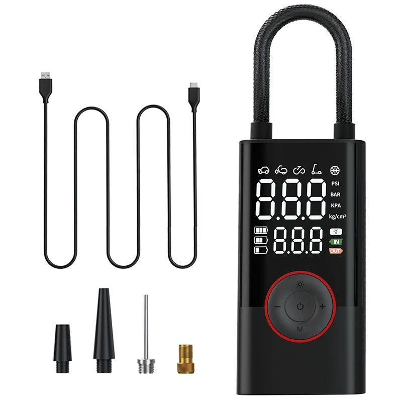 Compresseur d'air portable sans fil, mini gonfleur de pneus électrique portatif, pompe numérique pour pneus de voiture, prix d'usine, haute performance