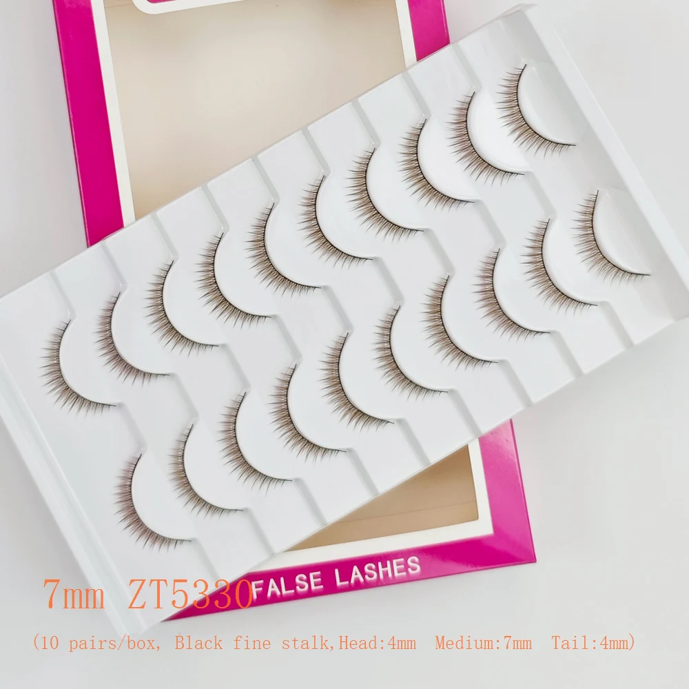 Xuanfeiwu Ciglia corte dall'aspetto naturale color caramello marrone chiaro naturale senza trucco, Ciglia finte realistiche monopezzo a striscia completa color caffè Ciglia cosplay fai da te