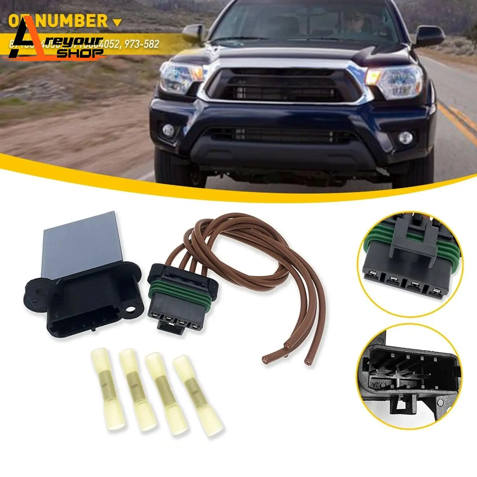 

Blower Motor Resistor Kit Harness w/ 8713804050 for Toyota Tacoma 2005 2006 2007 2008 2009 2010-2018