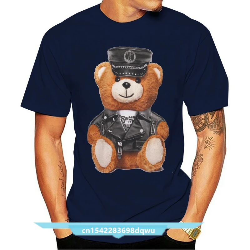 New Summer Fashion Women Short Sleeve Super Cute Police Bear Teddy T-shirt White Tops Cool Hipster Tees Harajuku