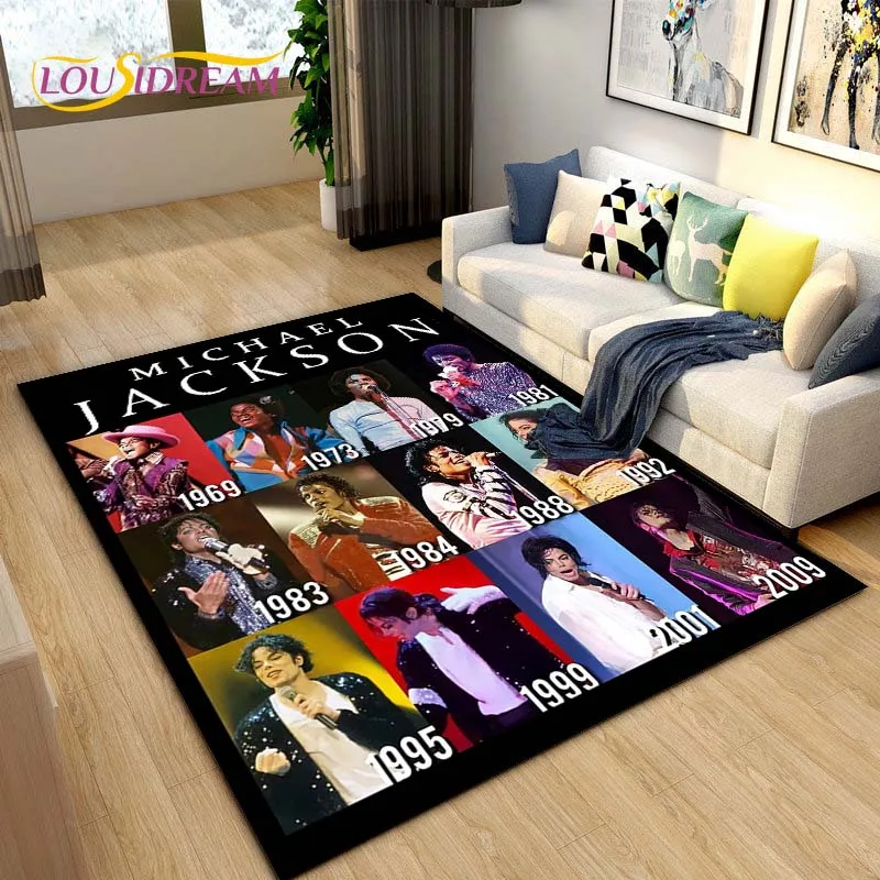 Fashion MJ M-Michael J-Jackson King of Pop Art UnSlip Rug for Living Room,Bedroom,Playroom,Kitchen Door Floor Mat Decor Rug Gift