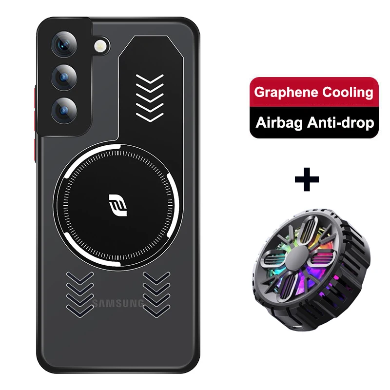 For Samsung S23 5G Graphene Heat Dissipation Case For Galaxy S23 Ultra S23+ Breathable Cooling Cover + radiator Fan Cooler