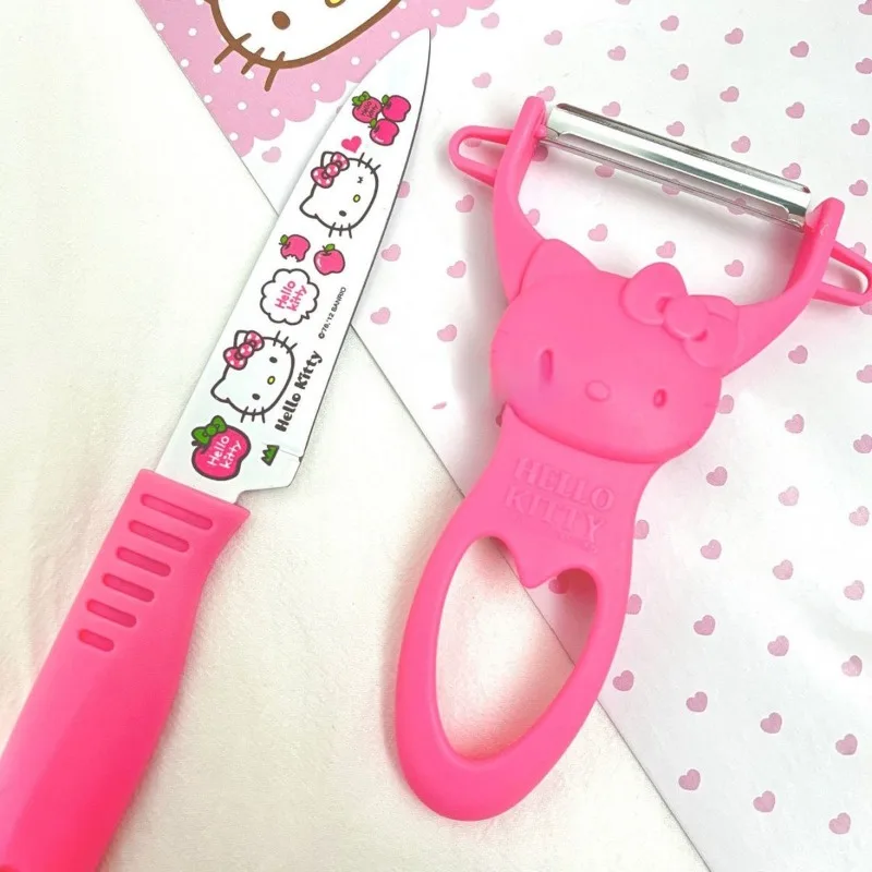 Cute Hello Kitty New Simple Creative Cartoon Pattern Home Kitchen High-Looking Compact Stainless Steel Fruit Knife Peeler Set