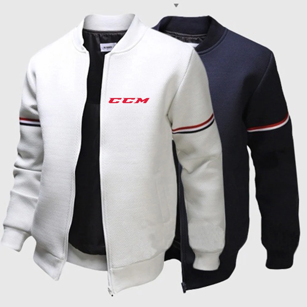 

CCM Men's New High Quality Long Sleeves Zipper Hoodies Round Neck Casual Harajuku Flight Jacket Windbreaker Coats Tops Clothing