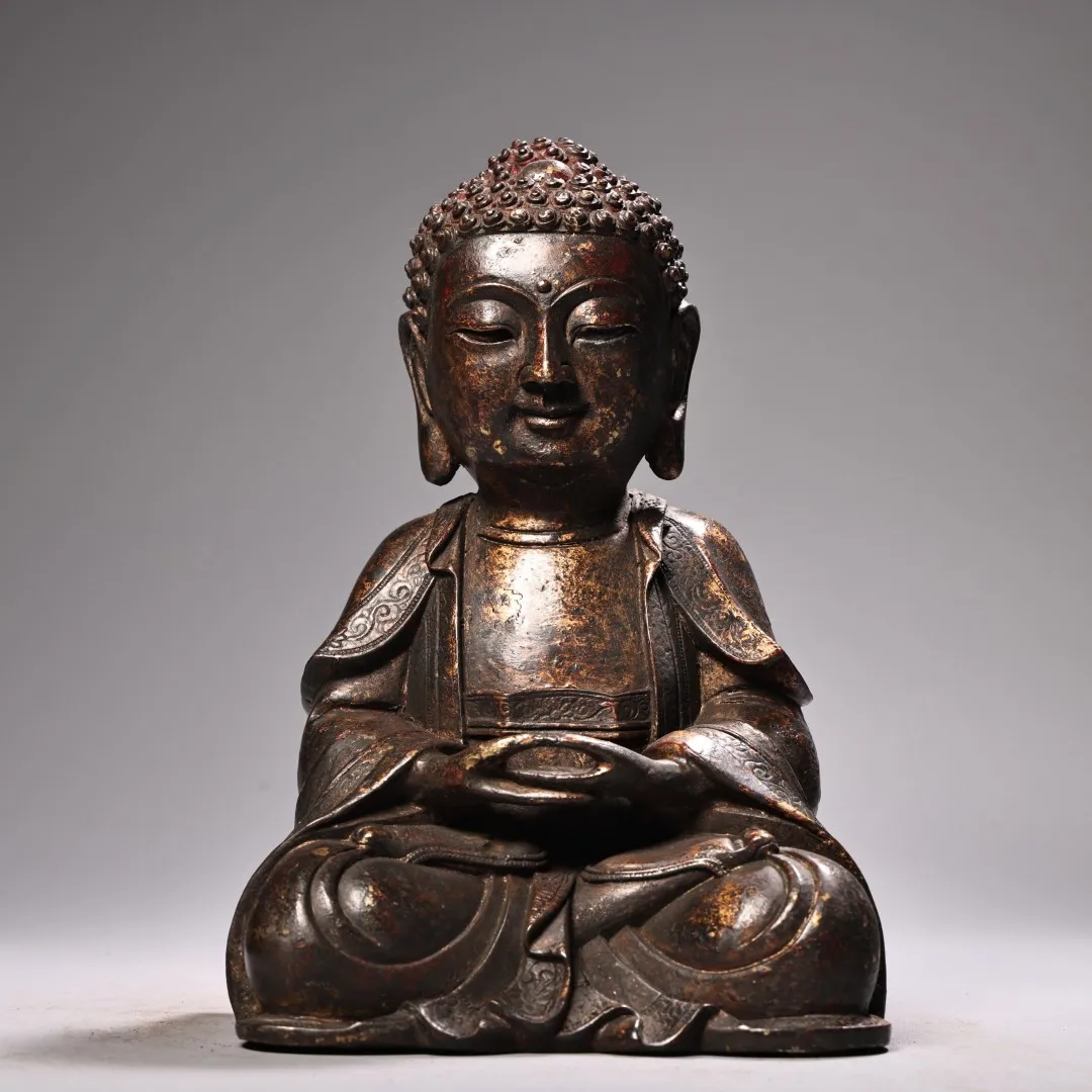 Solid Copper Gilded  Statue High Relief Carving Bronze Buddha Sculpture Home Worship Decor Ornament