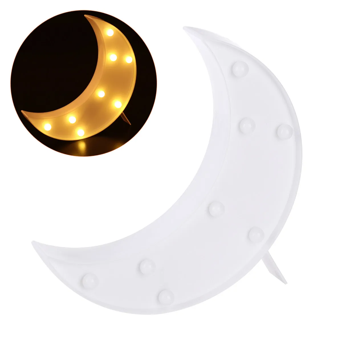 

8 Leds Moon Shaped Light LED Lamp Operated Crescent Marquee Sign for Home Wedding Party Christmas Decoration Night Light
