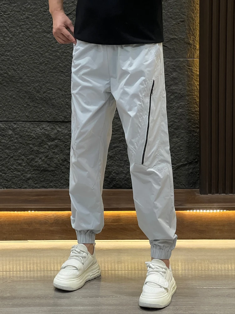 

Faionable Casual Outdoor Men's Pants Qui Dry Youth Workwear Trousers Loose Fit Long Pants Breathable Elastic Waist