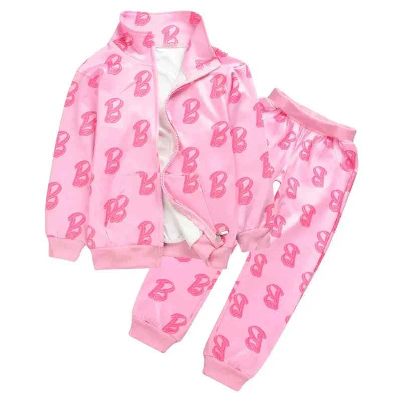 wiwiwi 123Spring Autumn Barbi Teen Girls Clothing Sets Fashion two Piece Outfits Cardigan Sweatshirt Pants Kids Tracksuit Suits - view 2