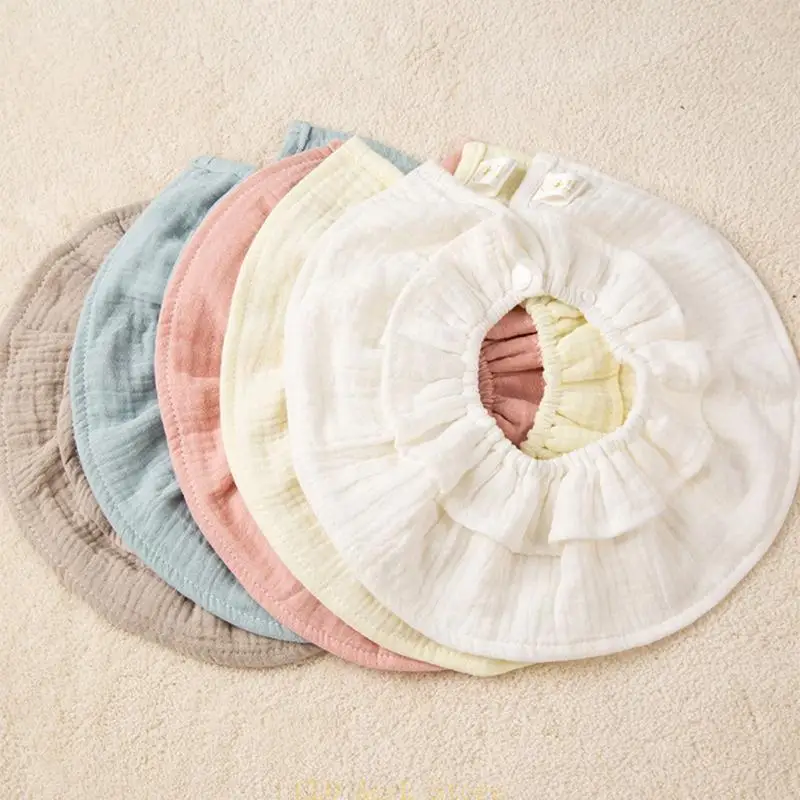 

16FE Baby Feeding Drool Bib Saliva Towel Soft Crepe 360 Degree Rotation Burp Cloth Collar Decoration Scarf for Newborn