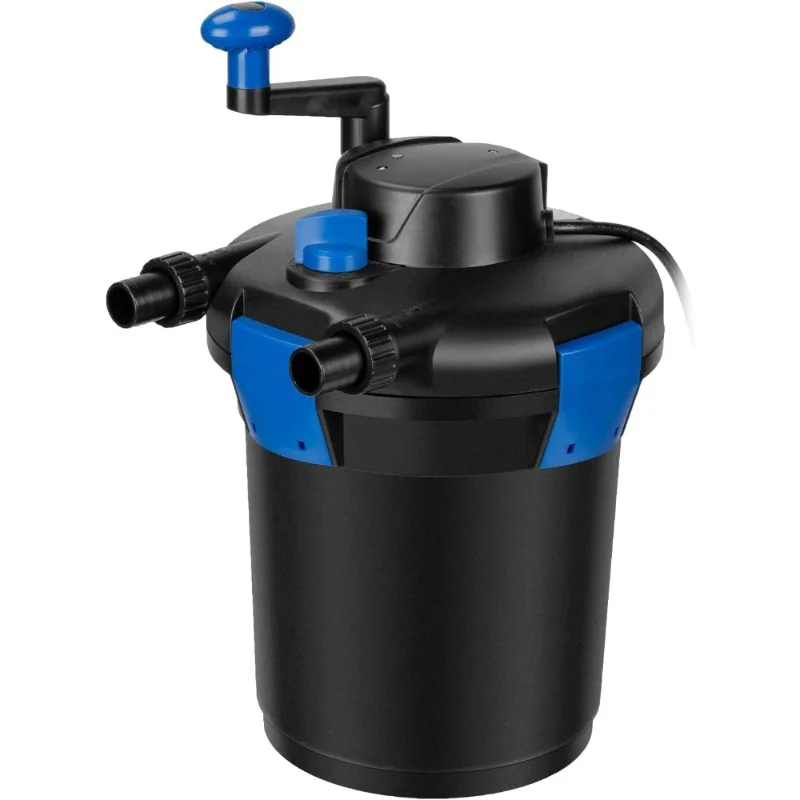 

Pressurized Bio Pond Filter 1060GPH with UV Light Cleaning Crank Handle for Garden Koi Fish Tank