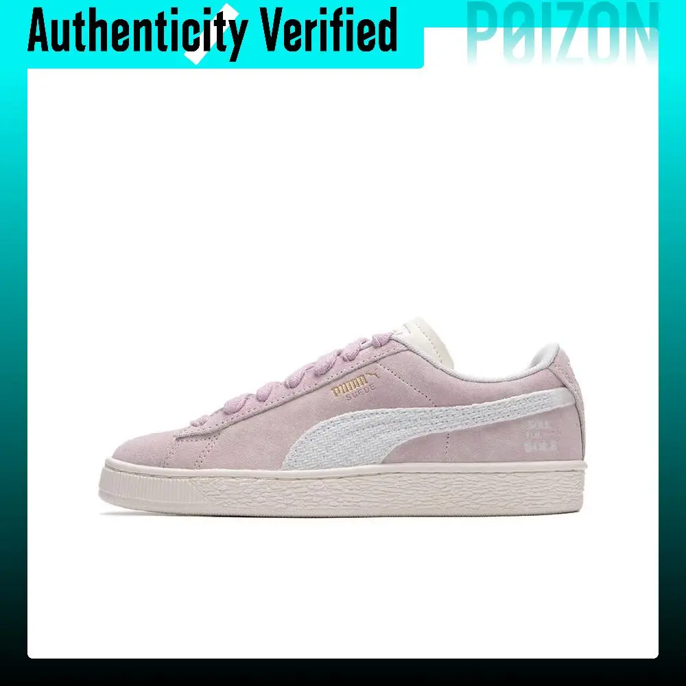 PUMA Suede Textile, Split Cow Leather Comfortable Abrasion Resistant Low top Skateboard Shoes Unisex Pink 400807-01